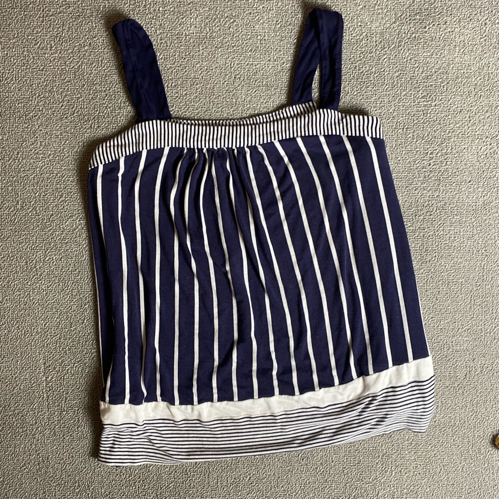 Simply Vera Wang Large Navy and White Striped Tank Top- Y2K early 2000s Fashion